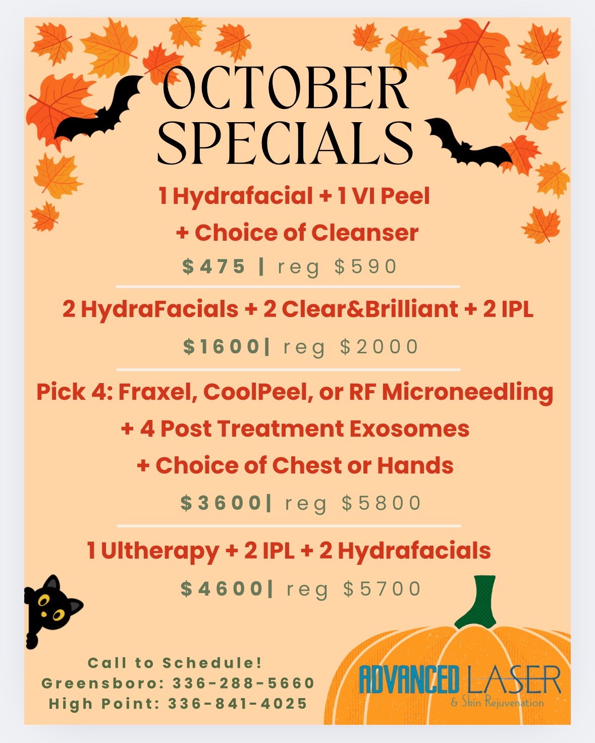 Advanced Laser October Specials October Specials