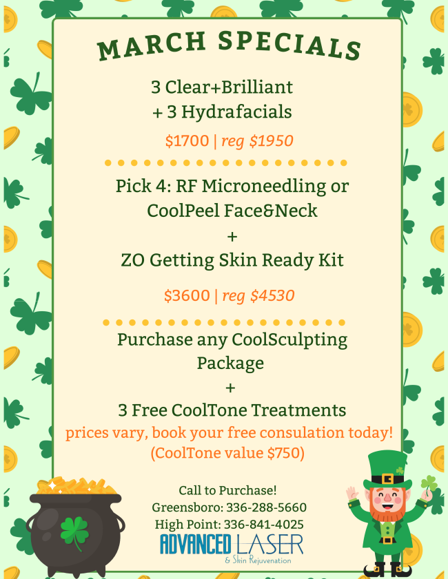 March Specials - 3 Clear+Brilliant + 3 Hydrafacials